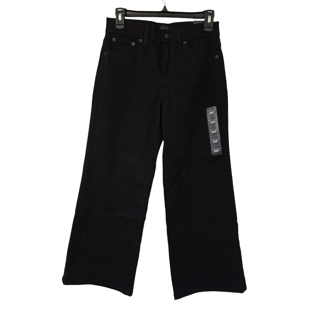 J.Crew Wide-Leg Crop Jeans Women 26P Black NWT $128‎  CB372